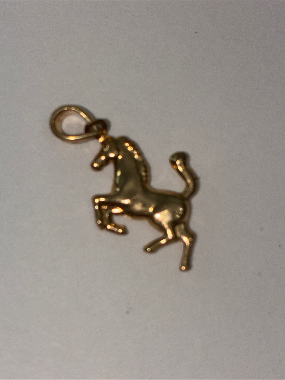 14K Solid yellow gold Tiny Horse charm for necklace or bracelet